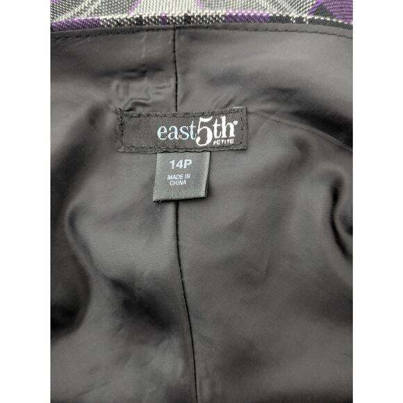 East 5th Women's Purple Gray Plaid Midi‎ Skirt with Liner Size 14 Petite - Picture 9 of 11